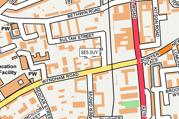 SE5 0UY map - OS OpenMap – Local (Ordnance Survey)