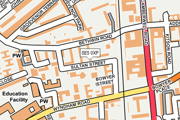 SE5 0XP map - OS OpenMap – Local (Ordnance Survey)