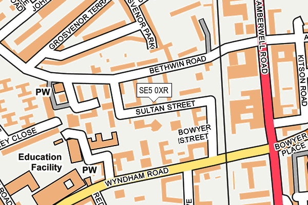 SE5 0XR map - OS OpenMap – Local (Ordnance Survey)