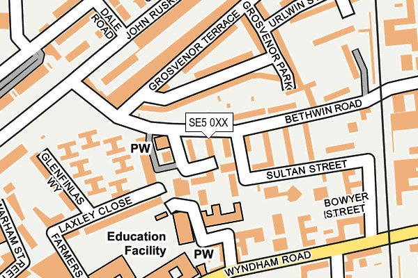 SE5 0XX map - OS OpenMap – Local (Ordnance Survey)