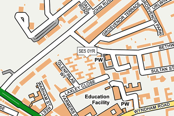 SE5 0YR map - OS OpenMap – Local (Ordnance Survey)