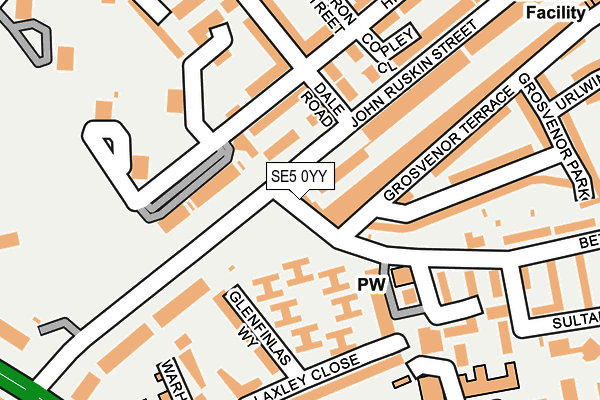 SE5 0YY map - OS OpenMap – Local (Ordnance Survey)