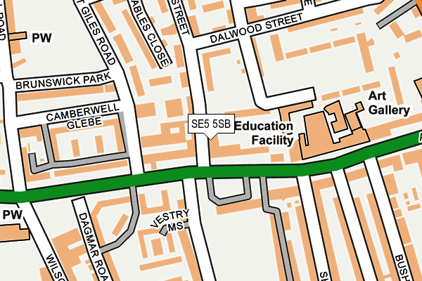 SE5 5SB map - OS OpenMap – Local (Ordnance Survey)