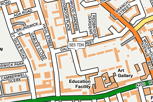 SE5 7DN map - OS OpenMap – Local (Ordnance Survey)