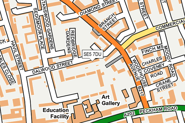 SE5 7DU map - OS OpenMap – Local (Ordnance Survey)