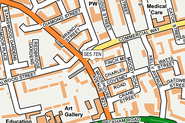SE5 7EN map - OS OpenMap – Local (Ordnance Survey)