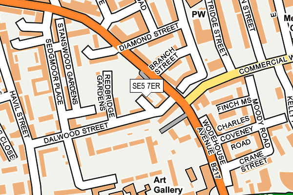SE5 7ER map - OS OpenMap – Local (Ordnance Survey)