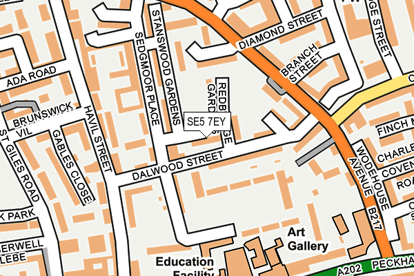 SE5 7EY map - OS OpenMap – Local (Ordnance Survey)