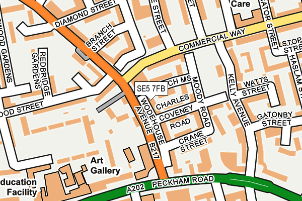 SE5 7FB map - OS OpenMap – Local (Ordnance Survey)