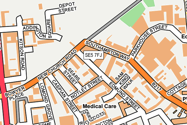 SE5 7FJ map - OS OpenMap – Local (Ordnance Survey)