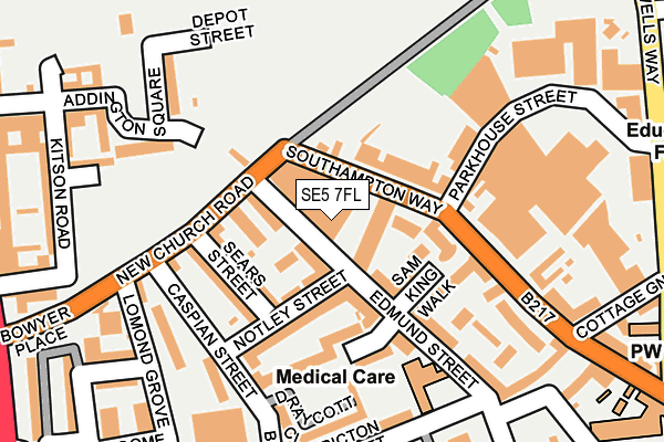 SE5 7FL map - OS OpenMap – Local (Ordnance Survey)