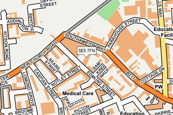SE5 7FN map - OS OpenMap – Local (Ordnance Survey)