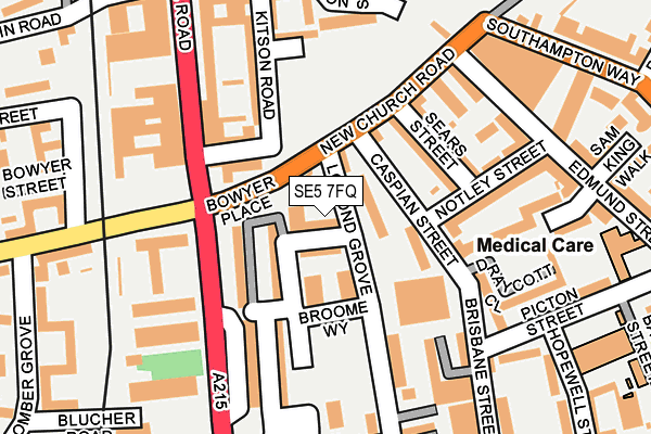SE5 7FQ map - OS OpenMap – Local (Ordnance Survey)