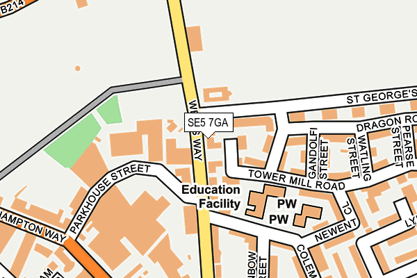 SE5 7GA map - OS OpenMap – Local (Ordnance Survey)
