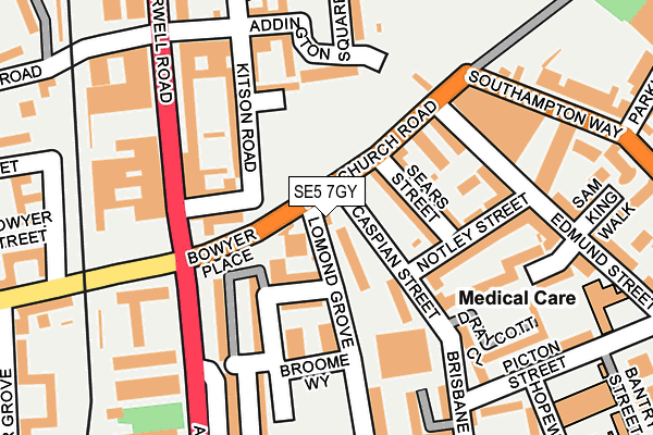 SE5 7GY map - OS OpenMap – Local (Ordnance Survey)