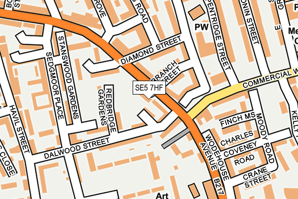 SE5 7HF map - OS OpenMap – Local (Ordnance Survey)