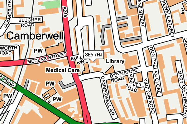 SE5 7HJ map - OS OpenMap – Local (Ordnance Survey)
