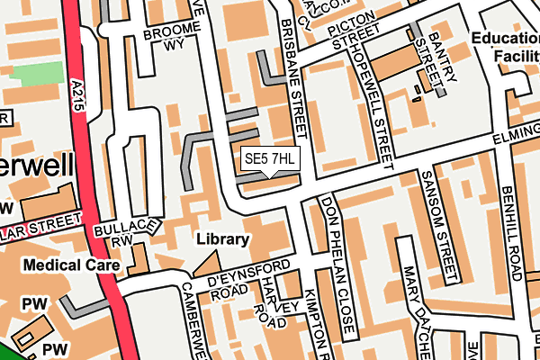 SE5 7HL map - OS OpenMap – Local (Ordnance Survey)
