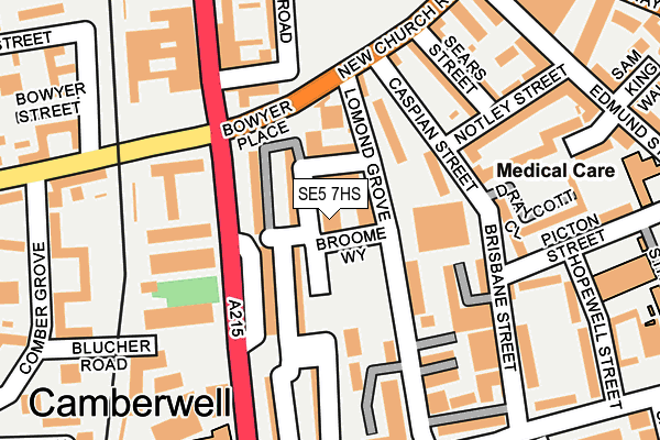 SE5 7HS map - OS OpenMap – Local (Ordnance Survey)