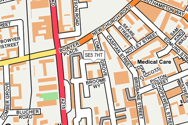 SE5 7HT map - OS OpenMap – Local (Ordnance Survey)