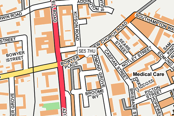 SE5 7HU map - OS OpenMap – Local (Ordnance Survey)