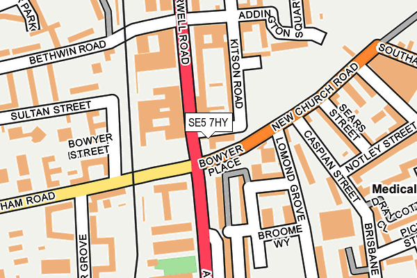 SE5 7HY map - OS OpenMap – Local (Ordnance Survey)