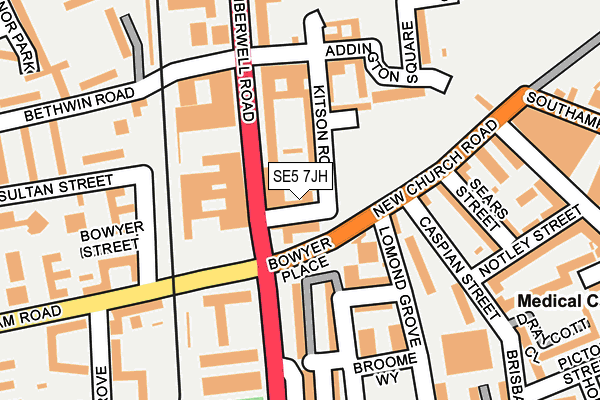SE5 7JH map - OS OpenMap – Local (Ordnance Survey)