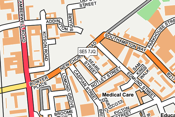 SE5 7JQ map - OS OpenMap – Local (Ordnance Survey)