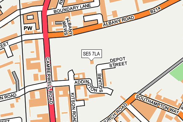 SE5 7LA map - OS OpenMap – Local (Ordnance Survey)