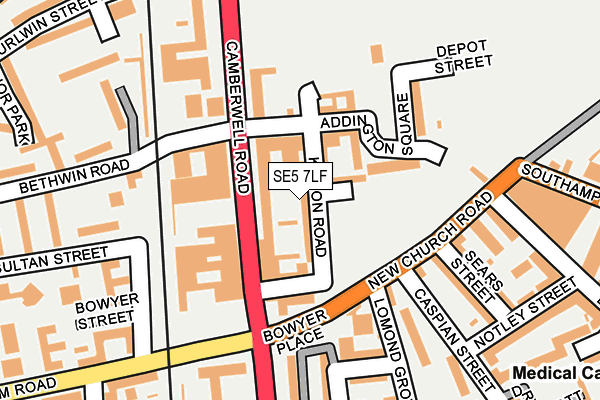 SE5 7LF map - OS OpenMap – Local (Ordnance Survey)