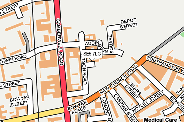 SE5 7LG map - OS OpenMap – Local (Ordnance Survey)