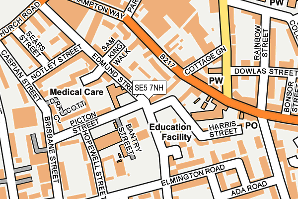 SE5 7NH map - OS OpenMap – Local (Ordnance Survey)