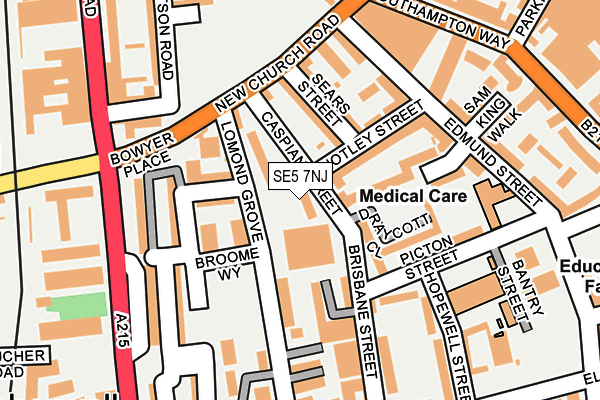 SE5 7NJ map - OS OpenMap – Local (Ordnance Survey)