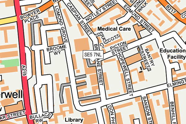 SE5 7NL map - OS OpenMap – Local (Ordnance Survey)