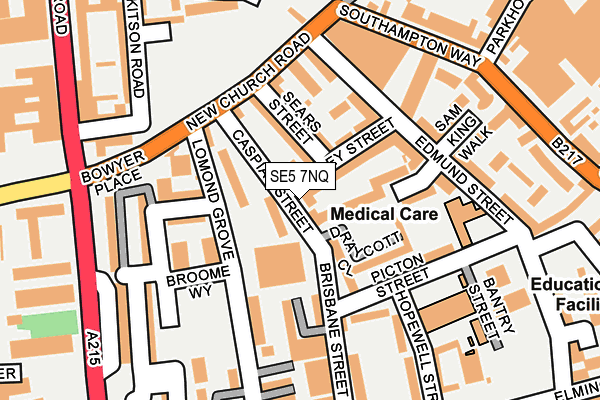 SE5 7NQ map - OS OpenMap – Local (Ordnance Survey)