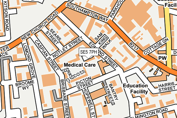 SE5 7PH map - OS OpenMap – Local (Ordnance Survey)