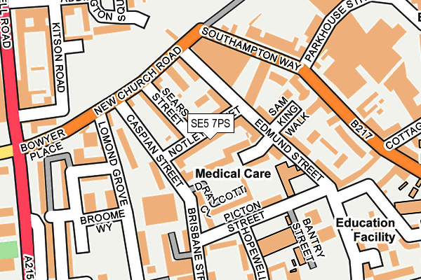 SE5 7PS map - OS OpenMap – Local (Ordnance Survey)