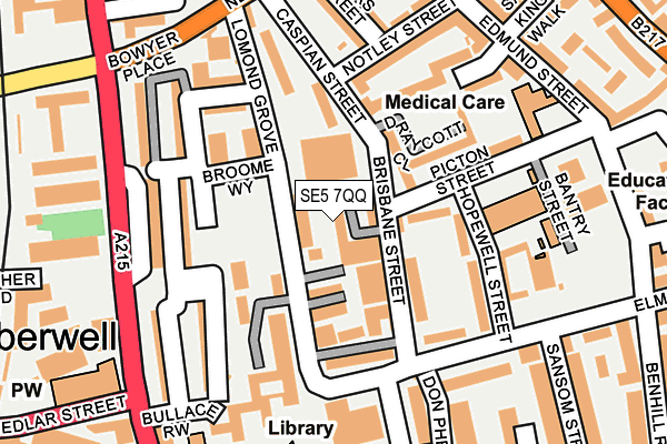 SE5 7QQ map - OS OpenMap – Local (Ordnance Survey)