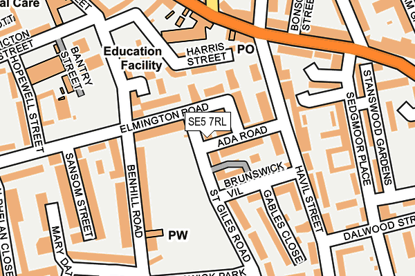 SE5 7RL map - OS OpenMap – Local (Ordnance Survey)
