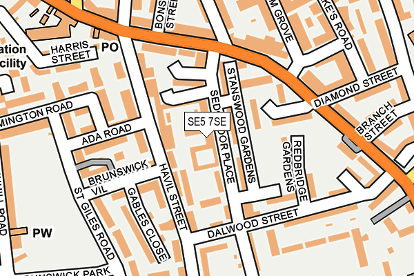 SE5 7SE map - OS OpenMap – Local (Ordnance Survey)