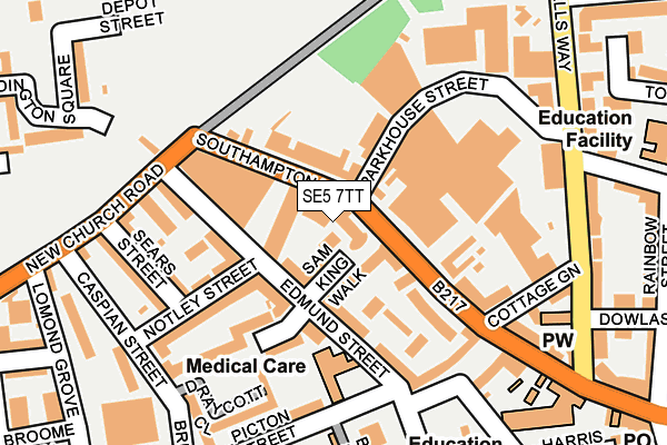 SE5 7TT map - OS OpenMap – Local (Ordnance Survey)