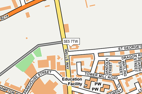 SE5 7TW map - OS OpenMap – Local (Ordnance Survey)