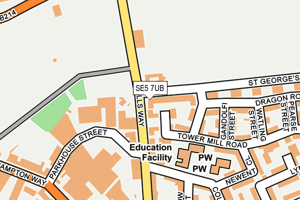 SE5 7UB map - OS OpenMap – Local (Ordnance Survey)