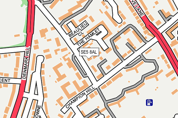 SE5 8AL map - OS OpenMap – Local (Ordnance Survey)