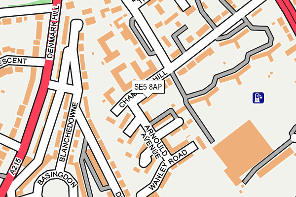 SE5 8AP map - OS OpenMap – Local (Ordnance Survey)