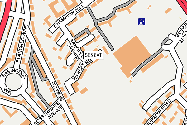 SE5 8AT map - OS OpenMap – Local (Ordnance Survey)