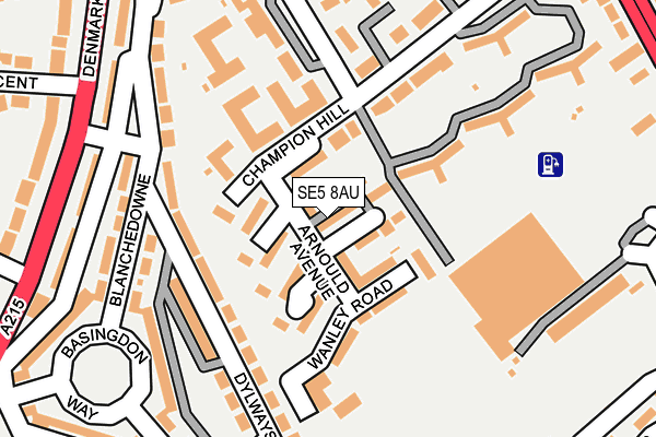 SE5 8AU map - OS OpenMap – Local (Ordnance Survey)