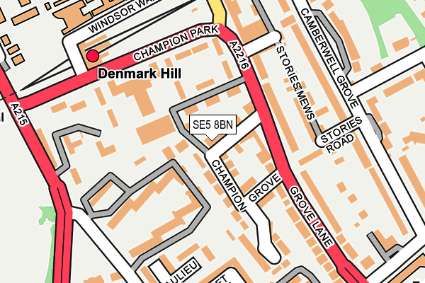 SE5 8BN map - OS OpenMap – Local (Ordnance Survey)