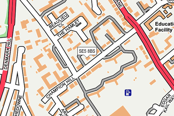 SE5 8BS map - OS OpenMap – Local (Ordnance Survey)