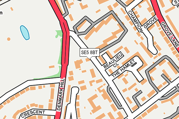 SE5 8BT map - OS OpenMap – Local (Ordnance Survey)